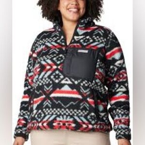 Columbia Western Women L West Bend 1/4 Zip Sherpa Fleece Sweater New Synchilla